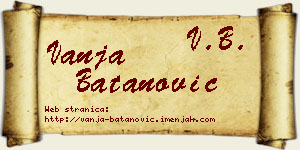Vanja Batanović vizit kartica